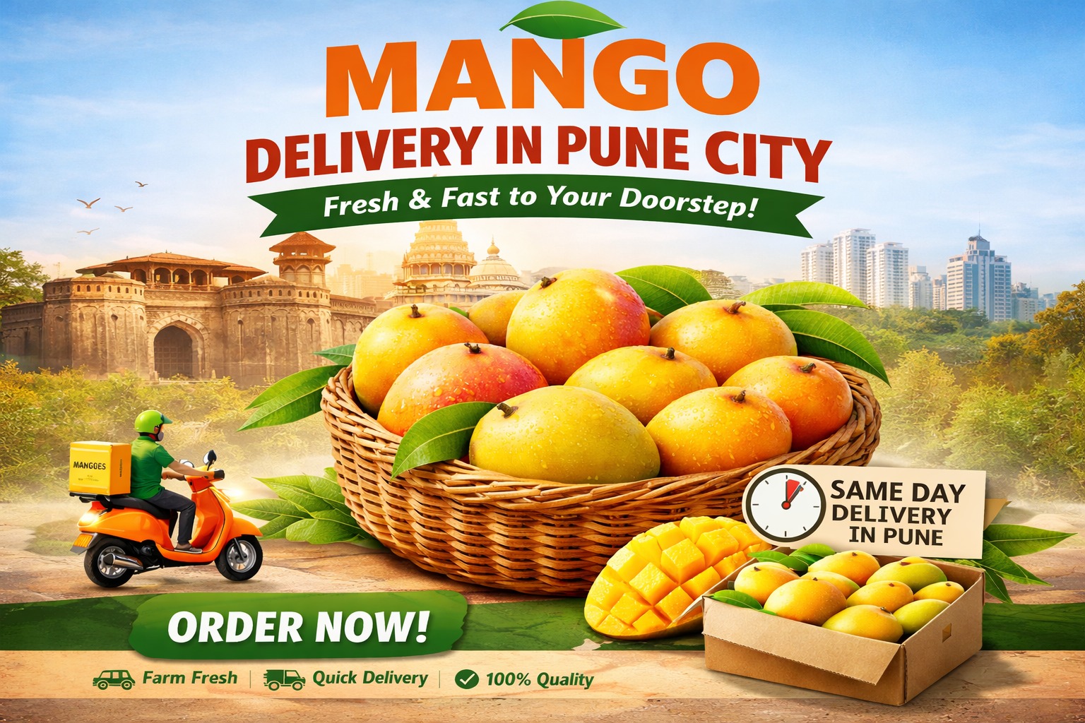 Fresh, Fast & Same Day Delivery Service in Pune - Mango Delivery in Pune City